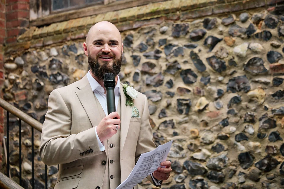 A moment from Danielle & Ben’s wedding at Norwich Castle & Cinema City